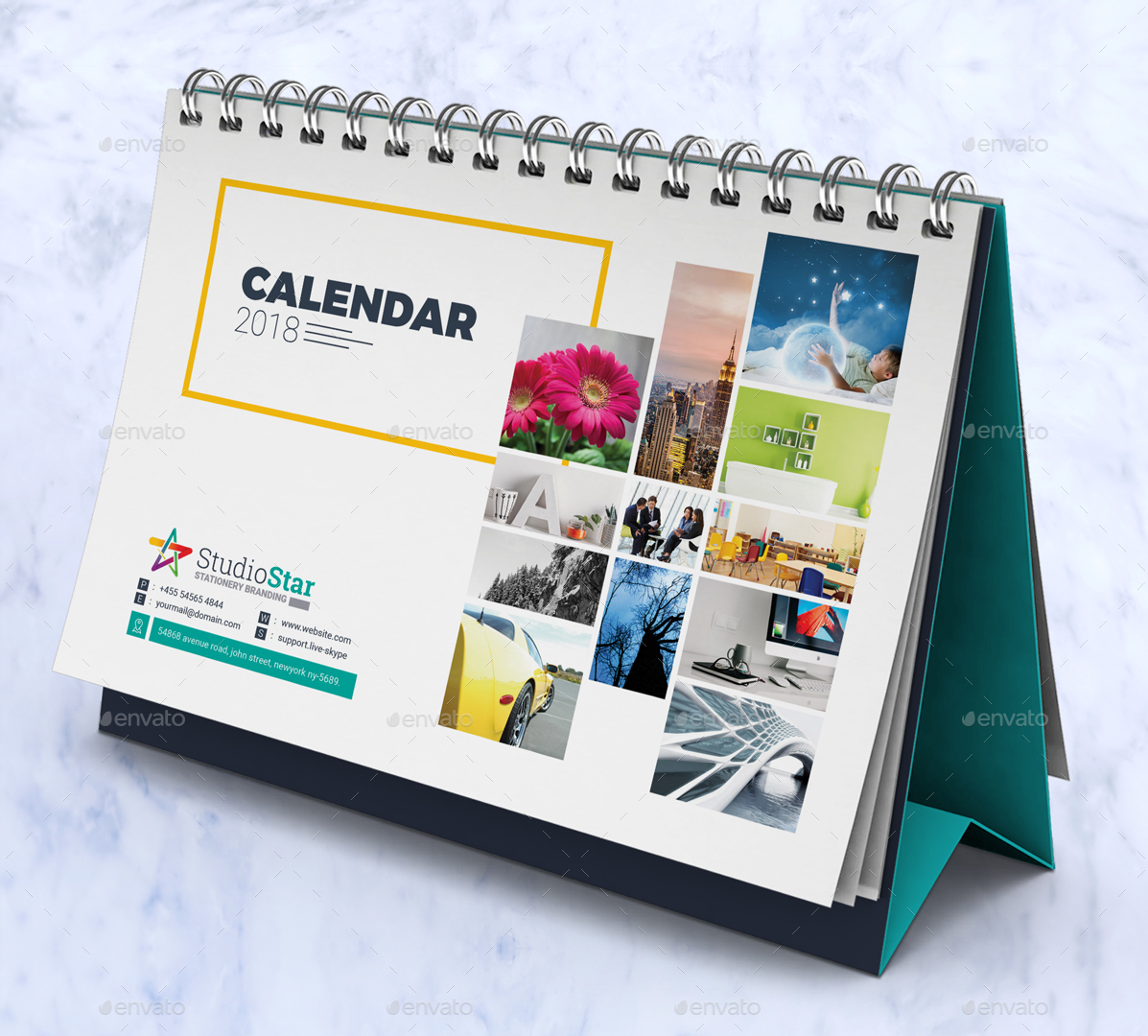Calendar Cover 2018 : Calendar design template wall and desk table Calendar Cover 2018 : Calendar design template wall and desk table